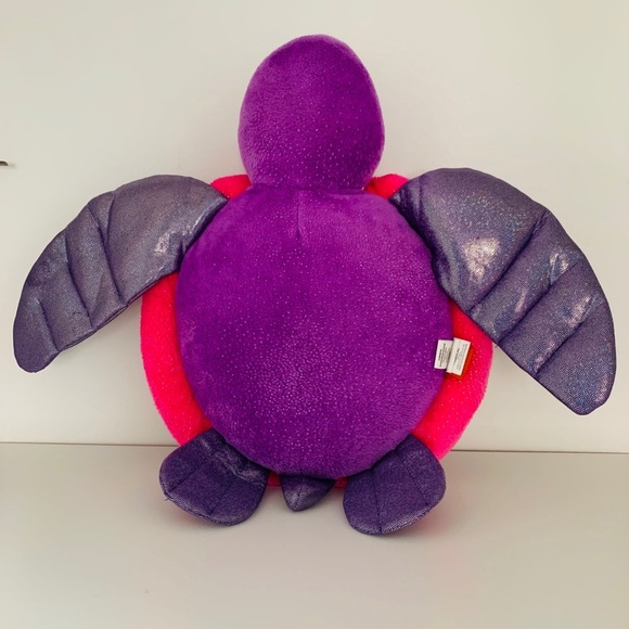 Pink and purple plush sea turtle with sequin back - Picture 5 of 5